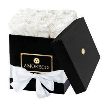roses white and box