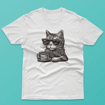 Camiseta mujer gato cafe - Imagen 2