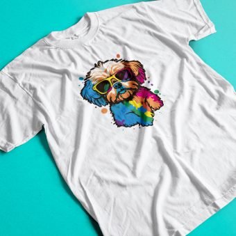 Shitzu colors camiseta blanca - Imagen 2